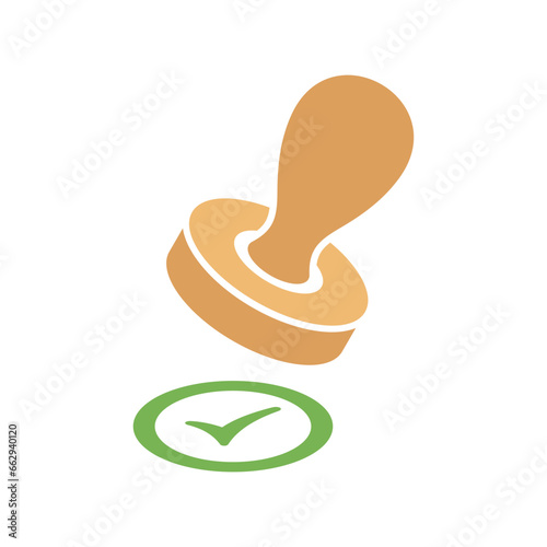 Stamp icon. Approved. Vector icon isolated on white background.