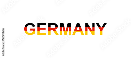 Letters Germany in the style of the country flag. Germany word in national flag style.