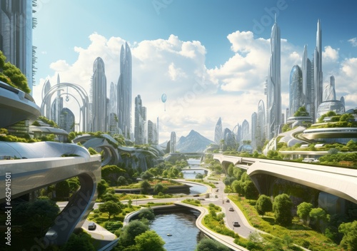  A Futuristic Green City Crafted from Assorted Objects, Representing the Vision of an IoT-Connected Metropolis Embracing Sustainability and Innovation
