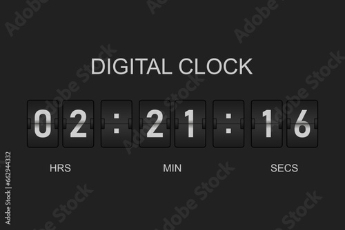 digital clock design element template