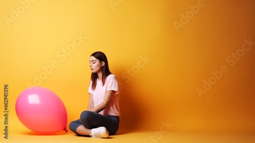 Silhouette of a girl with a balloon