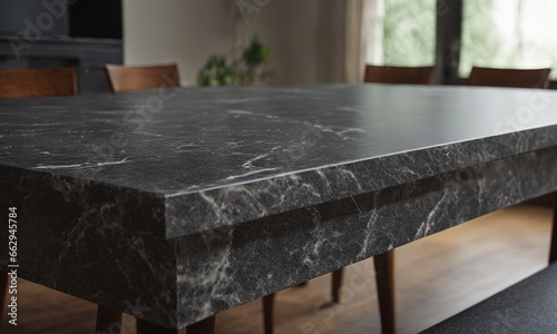 Professional design background with expensive black granite. Dark stone table © NeuroSky