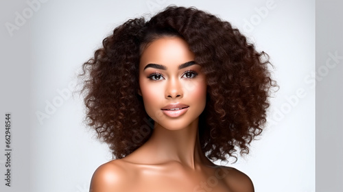 beauty portrait of a afro american female beauty model 