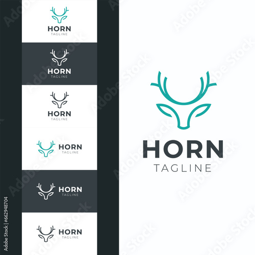 Minimal Horn Logo Template  New Vector Unique Logo Template. Animal Logo