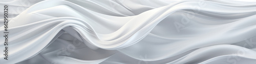 Abstract background with wavy white silk fabric.