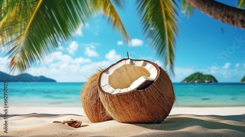 Wallpaper Mural Sunny Thai Beach with Coconut and Islands Torontodigital.ca