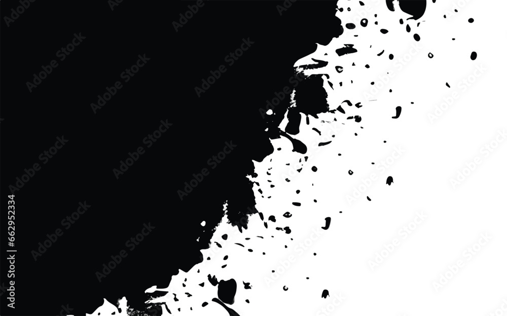 Dynamic black and white liquid splashing in a contemporary studio. Abstract black and white motion with splashing water droplets. Abstract drop in motion, black and white. Grunge texture.