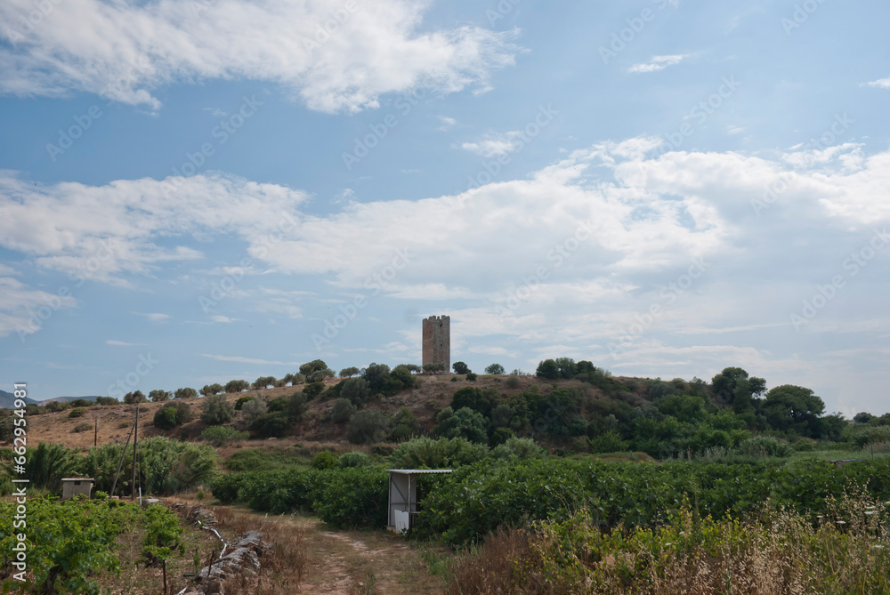 Athens, Greece / September 2023: Thirteenth century Frankish tower of the De LaRoche monarch in Athens. Medieval Greece. 