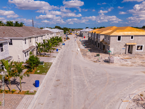 Aerial photo new housing community under construction in Pembroke Pines Florida