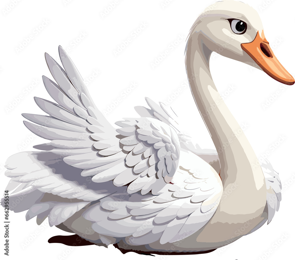 Fototapeta premium a colorful cute swan , no background 