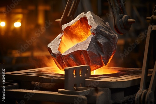 a heavy metal object used for pounding hot metal. Generative AI