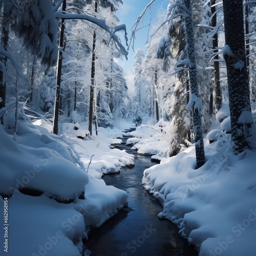 snow covered trees