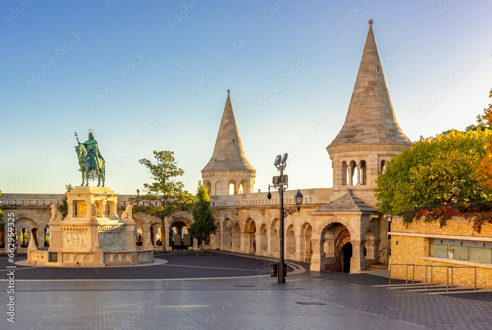 Statue of St. Stephen in Fisherman's Bastion, Budapest, Hungary