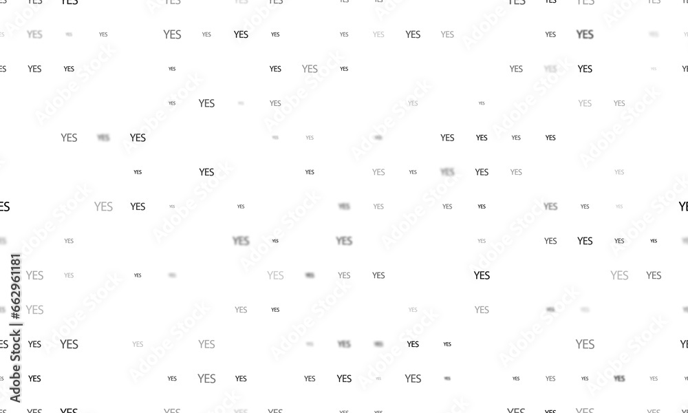 Seamless background pattern of evenly spaced black yes symbols of different sizes and opacity. Illustration on transparent background Seamless background pattern of evenly spaced black yes symbols of different sizes and opacity. Illustration on transparent background