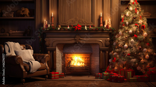 Cozy Living Room: Christmas Hearth Haven