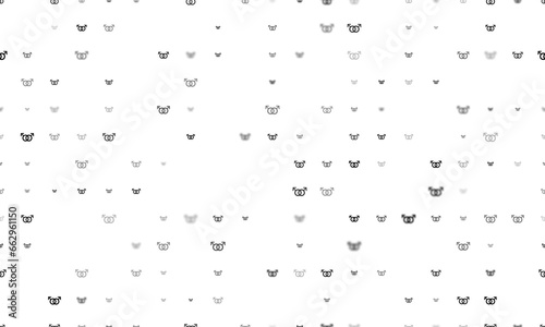 Seamless background pattern of evenly spaced black homosexual symbols of different sizes and opacity. Illustration on transparent background