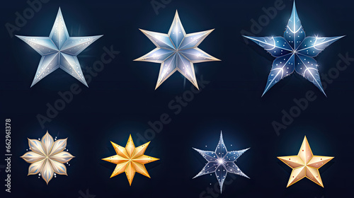 Vector star set with a diverse range of stars suitable for various design needs