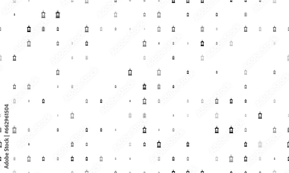 Seamless background pattern of evenly spaced black Christmas lanterns of different sizes and opacity. Illustration on transparent background Seamless background pattern of evenly spaced black Christmas lanterns of different sizes and opacity. Illustration on transparent background