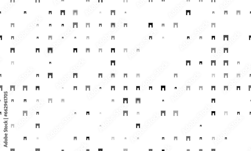 Seamless background pattern of evenly spaced black arch symbols of different sizes and opacity. Illustration on transparent background Seamless background pattern of evenly spaced black arch symbols of different sizes and opacity. Illustration on transparent background