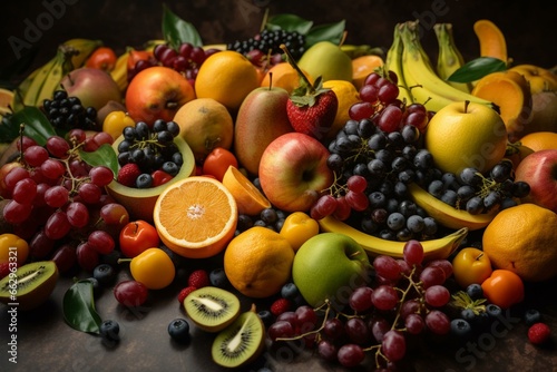 mixture of various fruits. Generative AI