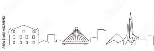 Andorra la Vella Dark Line Simple Minimalist Skyline With White Background