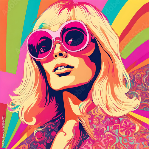 woman in sunglasses retro style