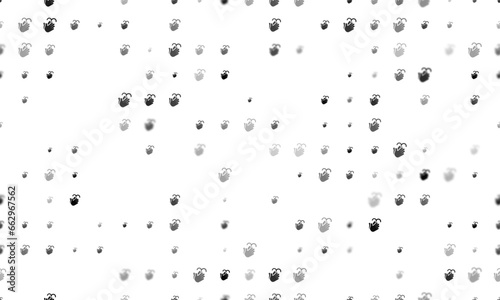 Seamless background pattern of evenly spaced black washing hands symbols of different sizes and opacity. Vector illustration on white background
