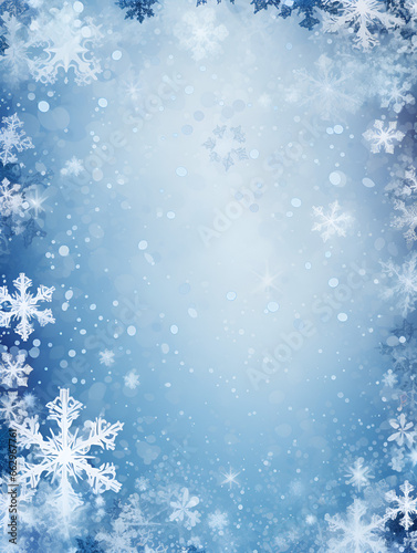 Abstract winter snowflakes background design with copy space  © TatjanaMeininger