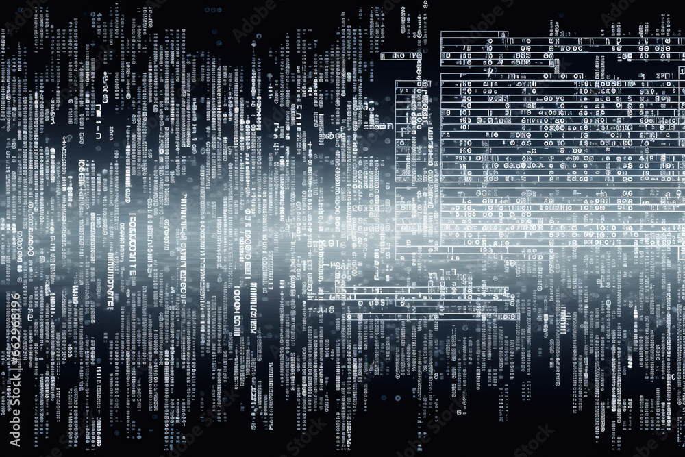 Background with binary data, code string, pattern, texture and soft light glow. Generative AI
Background with binary data, code string, pattern, texture and soft light glow. Generative AI