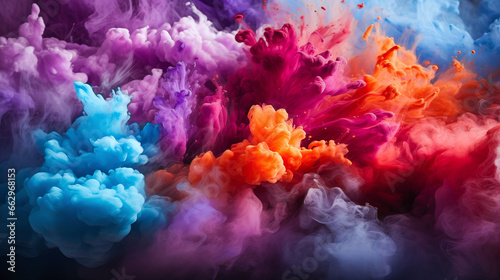 pink,purple, orange and blue abstract pattern of smoke in different colors © bmf-foto.de