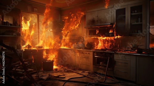 Fire in kitchen