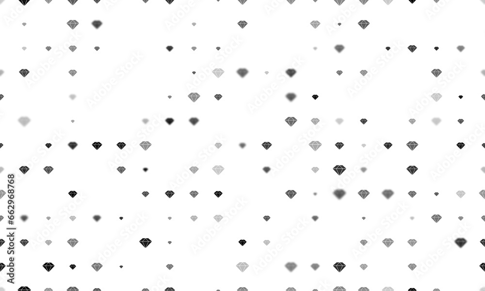 Seamless background pattern of evenly spaced black diamond symbols of different sizes and opacity. Illustration on transparent background Seamless background pattern of evenly spaced black diamond symbols of different sizes and opacity. Illustration on transparent background