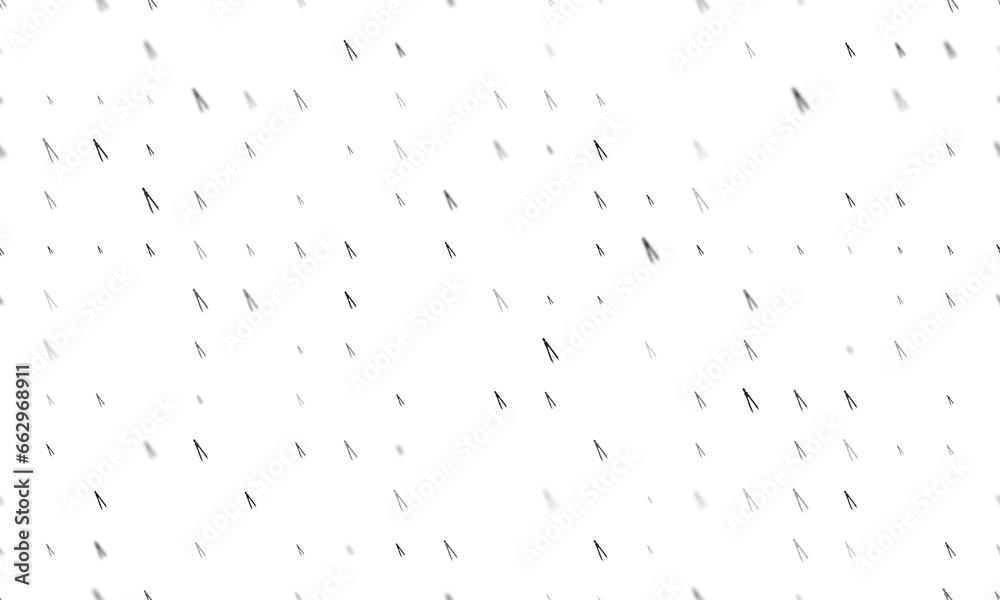 Seamless background pattern of evenly spaced black compass dividers of different sizes and opacity. Illustration on transparent background Seamless background pattern of evenly spaced black compass dividers of different sizes and opacity. Illustration on transparent background