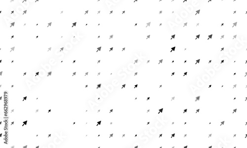 Seamless background pattern of evenly spaced black trowel symbols of different sizes and opacity. Vector illustration on white background