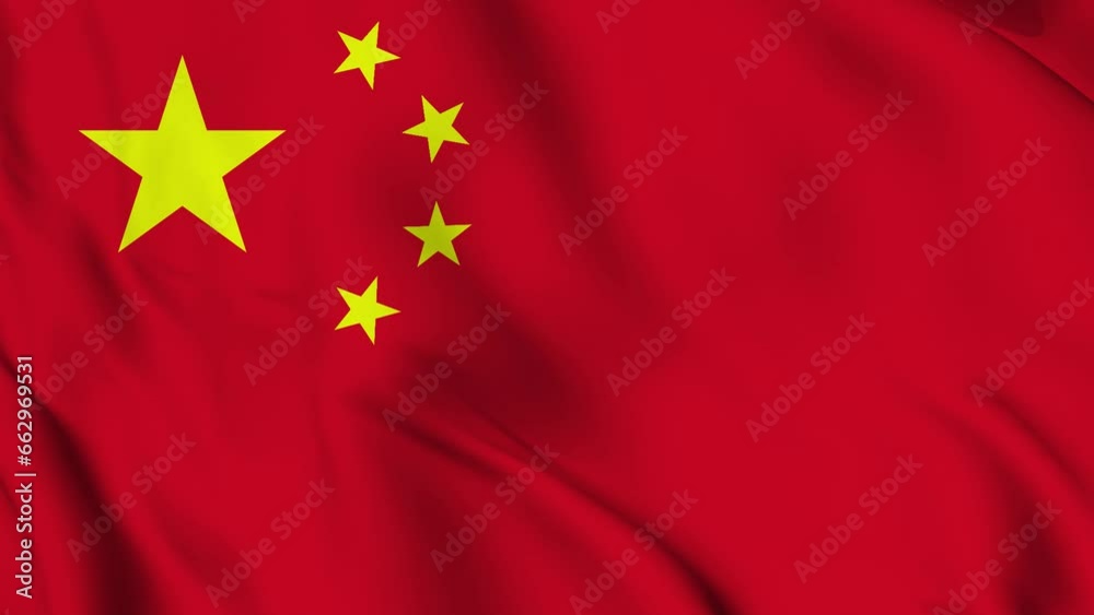 China Waving Flag Realistic Animation Video China Waving Flag Realistic Animation Video