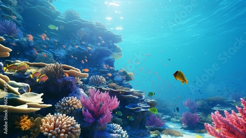 Tropical sea underwater fishes on coral reef. Ai generated image © Nairobi 