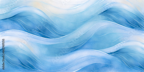 Abstract water ocean wave, blue, aqua, teal texture. Blue and white water wave web banner graphic resource as background for ocean wave abstract. Art backdrop wavy water illustration for copy space