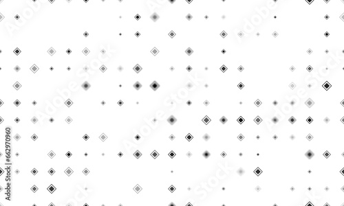 Seamless background pattern of evenly spaced black main road signs of different sizes and opacity. Illustration on transparent background