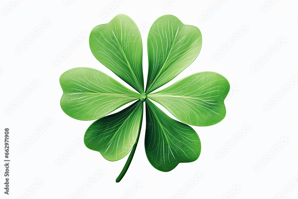 Clover Clip Art: Explore the Intricate Four-Leaf Clover, Symbol of Luck and Good Fortune, generative AI