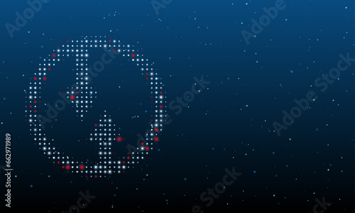 On the left is the advantage of oncoming traffic symbol filled with white dots. Background pattern from dots and circles of different shades. Vector illustration on blue background with stars