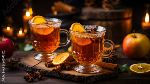 Warm Autumn Delight  Non-Alcoholic Apple Punch Infused with Cinnamon and Honey