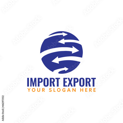 world import export logo design vector