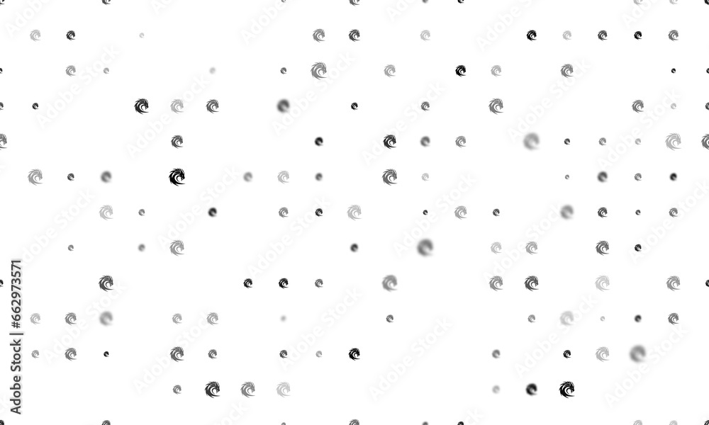 Seamless background pattern of evenly spaced black dragon's head symbols of different sizes and opacity. Illustration on transparent background Seamless background pattern of evenly spaced black dragon's head symbols of different sizes and opacity. Illustration on transparent background