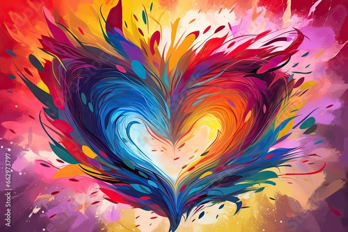 Heart Clipart: Pulsating Love and Affection with Vibrant Warm Colors, generative AI
