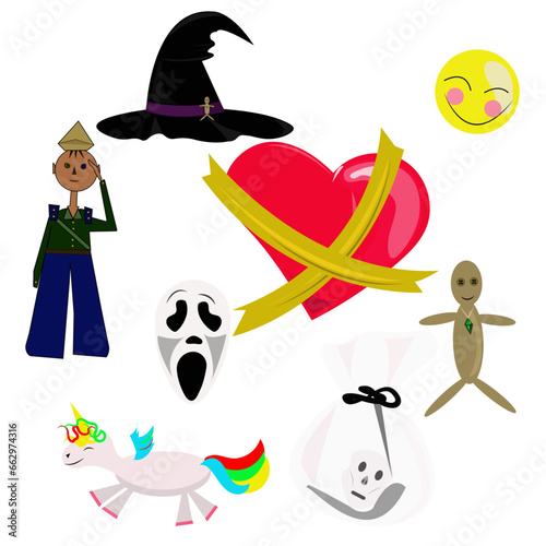 halloween icons set. Vector illustration photo