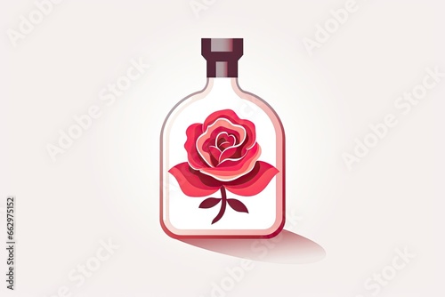 Valentine's Day Card: Minimalistic Icon of Rose Flower for a Romantic Distilled Look, generative AI