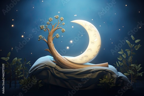 Sleep Aid Product: Embracing Tranquility with the Dreamy Moon as a Symbol, generative AI