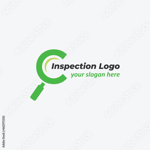 research inspection review logo design vector