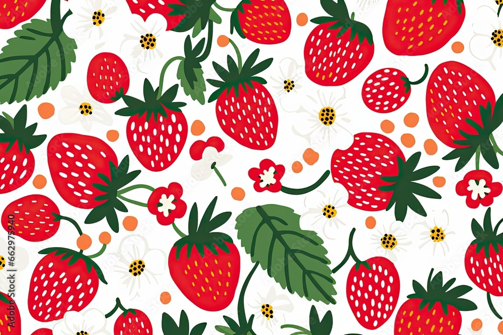 Strawberry Abstract: Delightful & Minimalistic Summer Dress Fabric Design, generative AI Strawberry Abstract: Delightful & Minimalistic Summer Dress Fabric Design, generative AI
