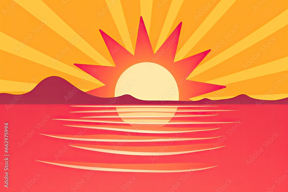 Naklejka premium Summer Sale Banner: Transformative Sun Symbol for a Bright and Minimalist Theme, generative AI